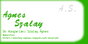 agnes szalay business card